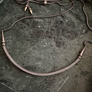 Kendra Scott Silver Necklace with Crystal Detail